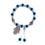 Blue Evil Eye Bracelet with Hamza Hand for Girls and Women