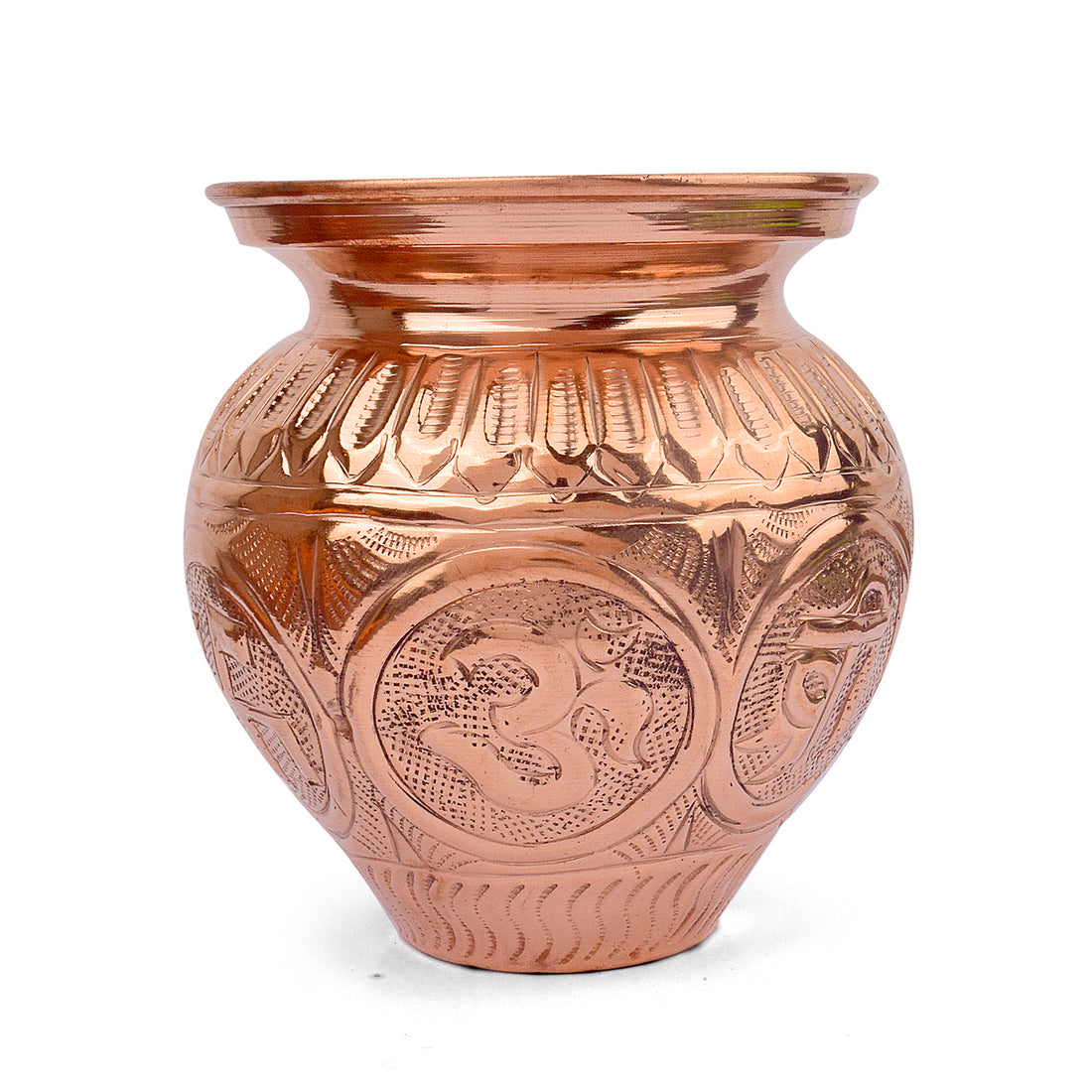 Copper Om Swastik Lota (Available in 3 Sizes)