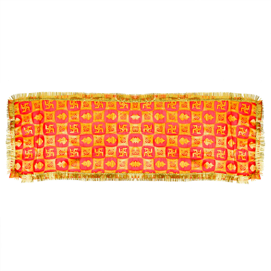 Divine Swastika & Kalash Chunni for Mata Idol – 40x12 Inch