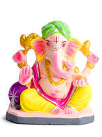 Colorful 6 Inch  Eco-Friendly Ganesha Idol in Padmasana Pose