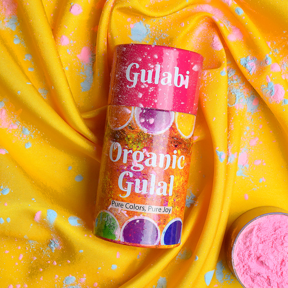 Satvik Organic Gulal Set of 3 in Cylinder Box Packaging