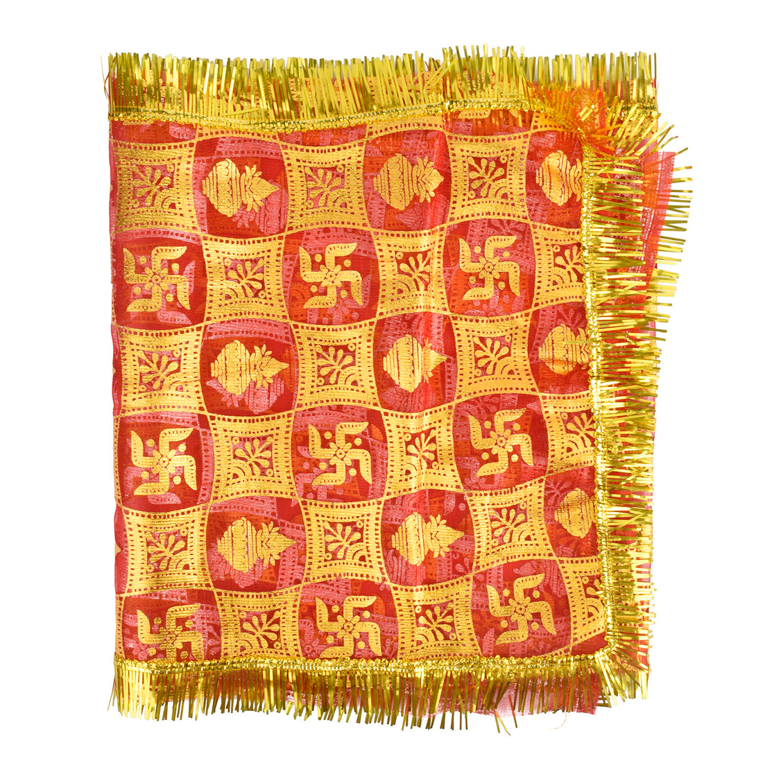 Divine Swastika & Kalash Chunni for Mata Idol – 40x12 Inch