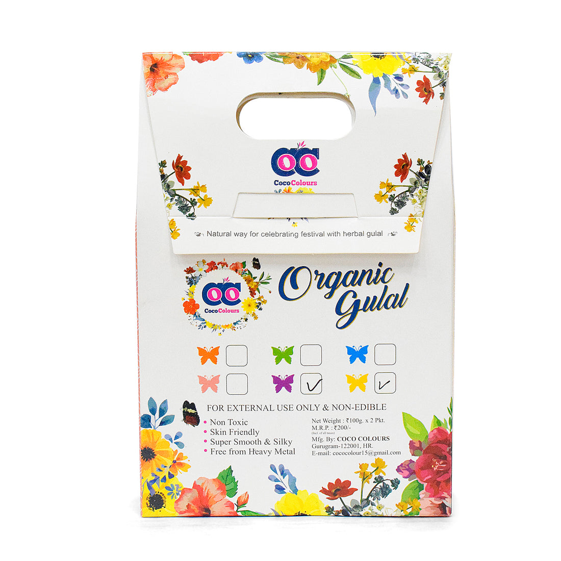 2 Pc Set of COCO Organic Gulal Holi Colors