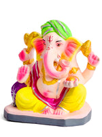 Colorful 6 Inch  Eco-Friendly Ganesha Idol in Padmasana Pose