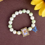 Butterfly Green & White Shade Bracelet with Jai Guruji Swaroop Handmade Bracelets