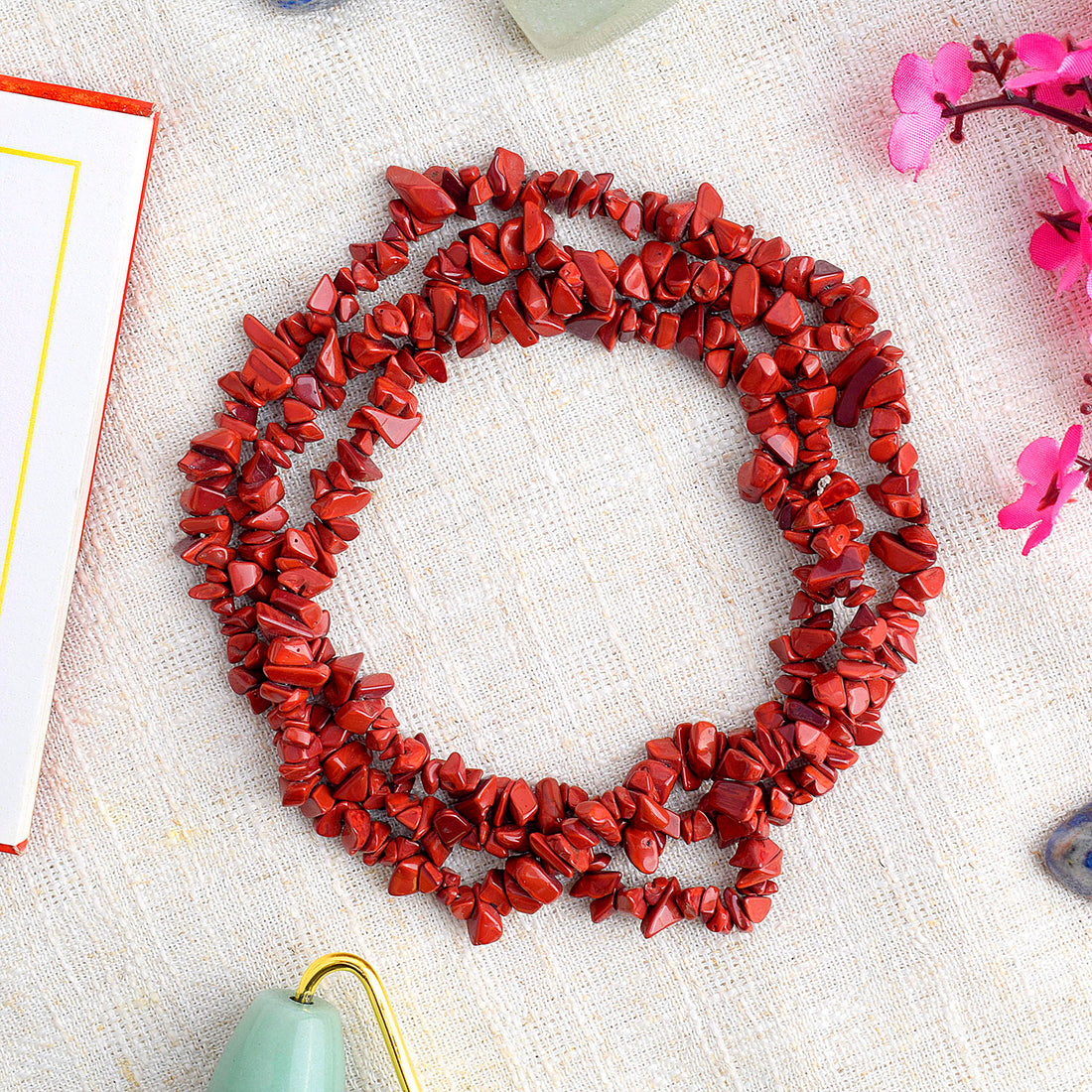 Red Jasper Crystal Necklace for Chakra Healing