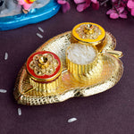 Leaf Shape Kumkum Dispenser for Rituals