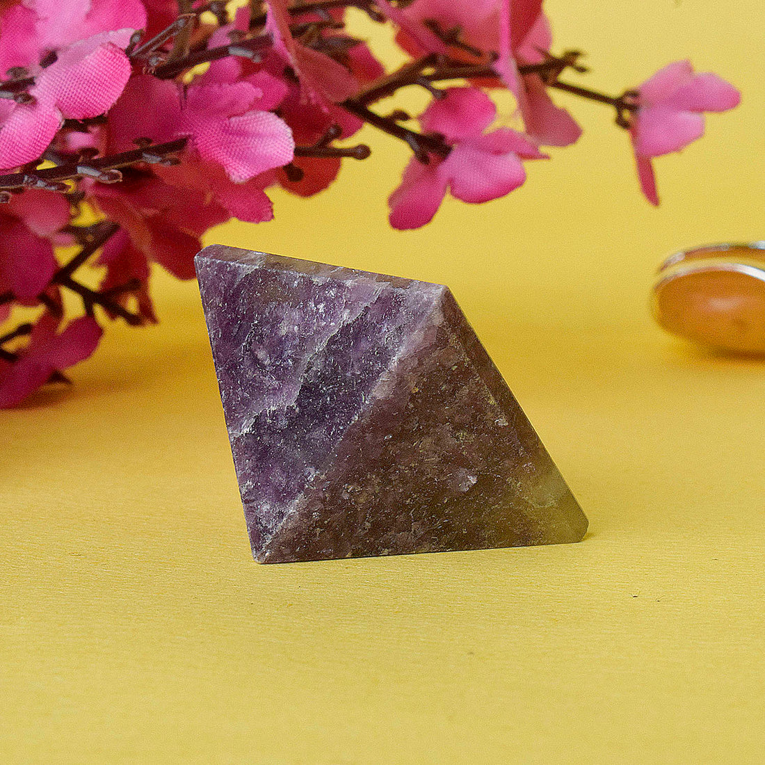 Authentic Lapidolite Reiki Healing and Crystal Healing Stone Pyramid