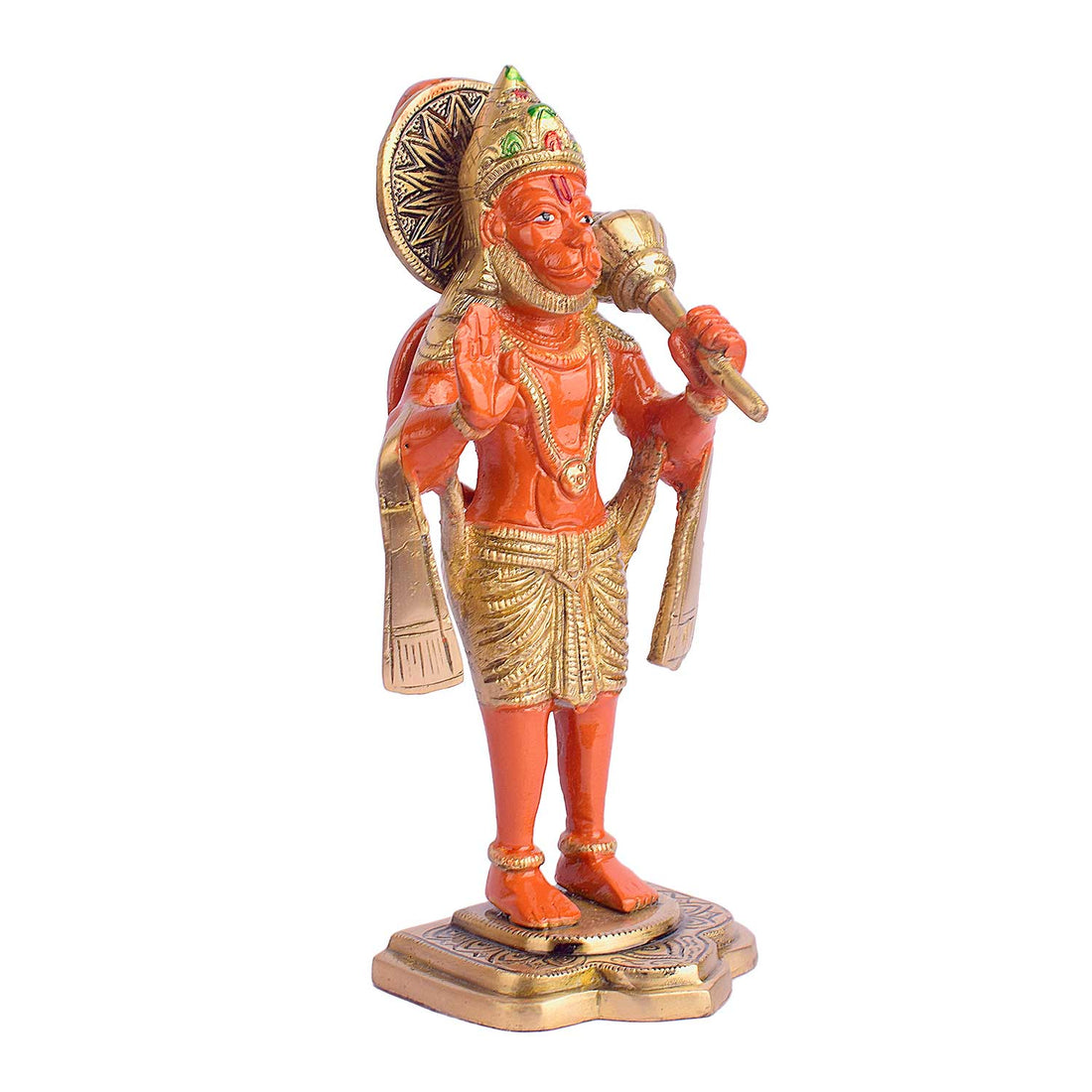 9 Inch Kesari Hanuman Standing Brass Idol