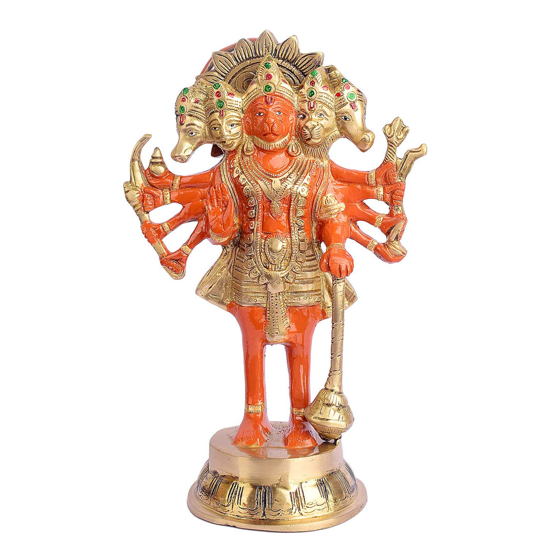 10.6 Inch Standing Kesari Nandan Hanuman Ji Brass Statue