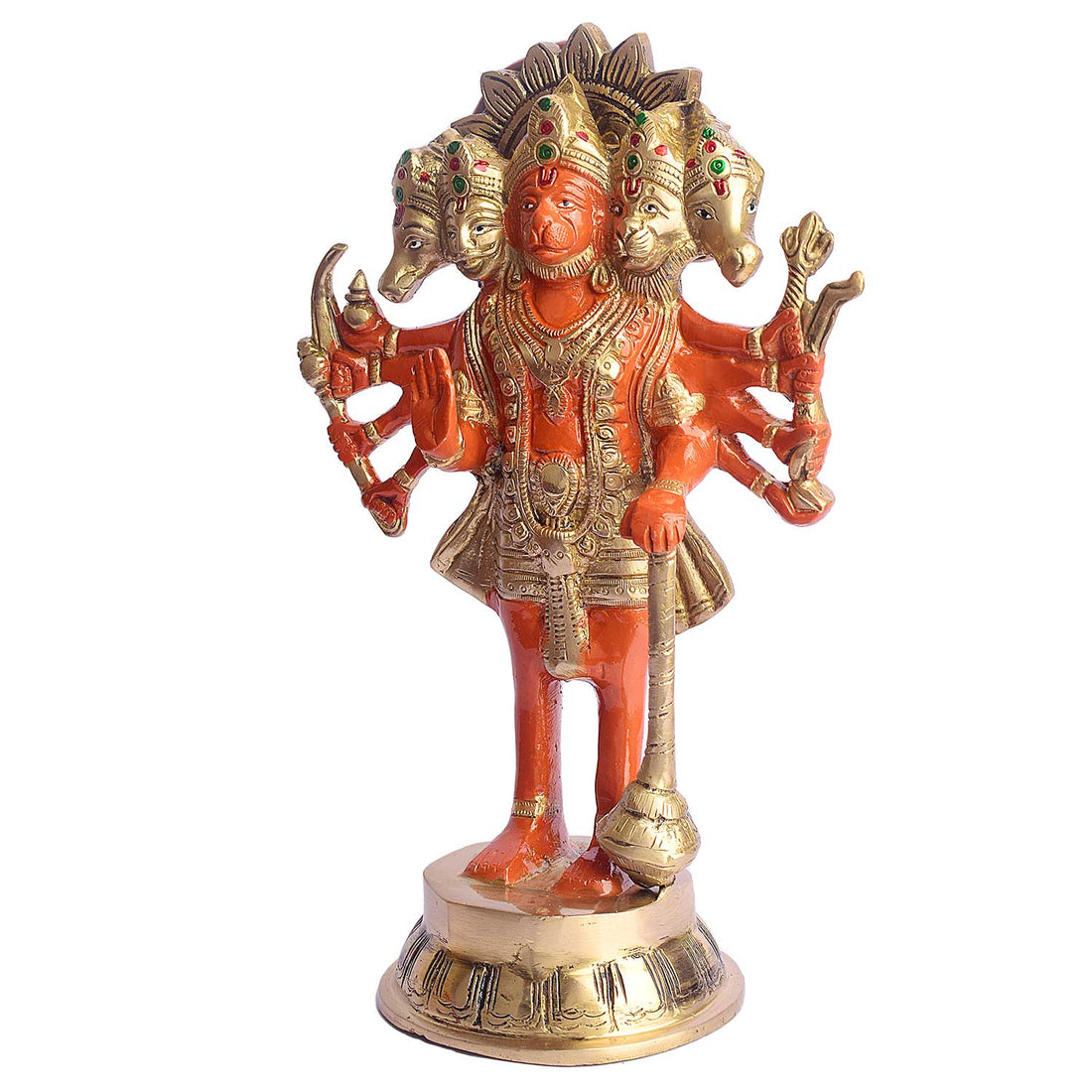 10.6 Inch Standing Kesari Nandan Hanuman Ji Brass Statue