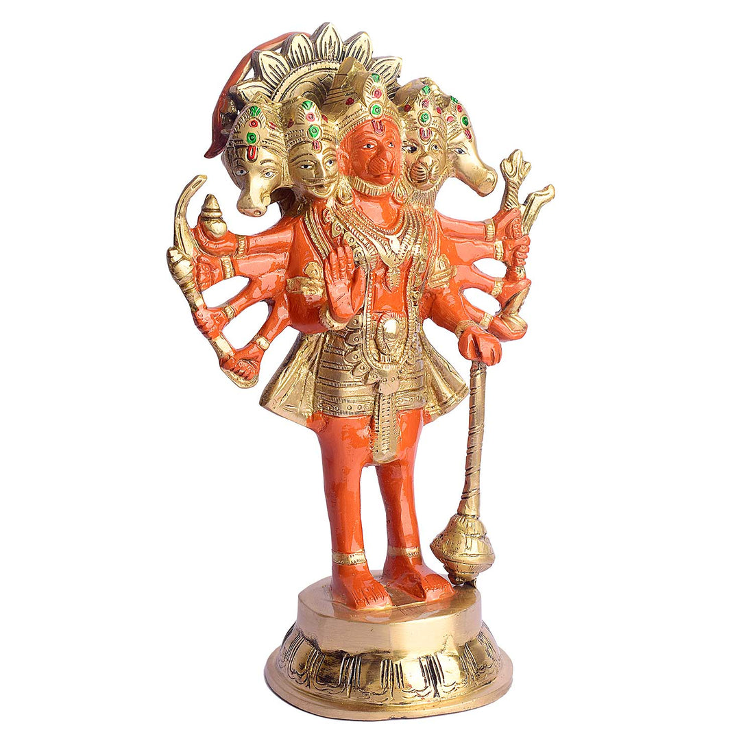 10.6 Inch Standing Kesari Nandan Hanuman Ji Brass Statue