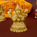 3.1 Inch Pure Brass Laxmi and Ganesh Pair Idol