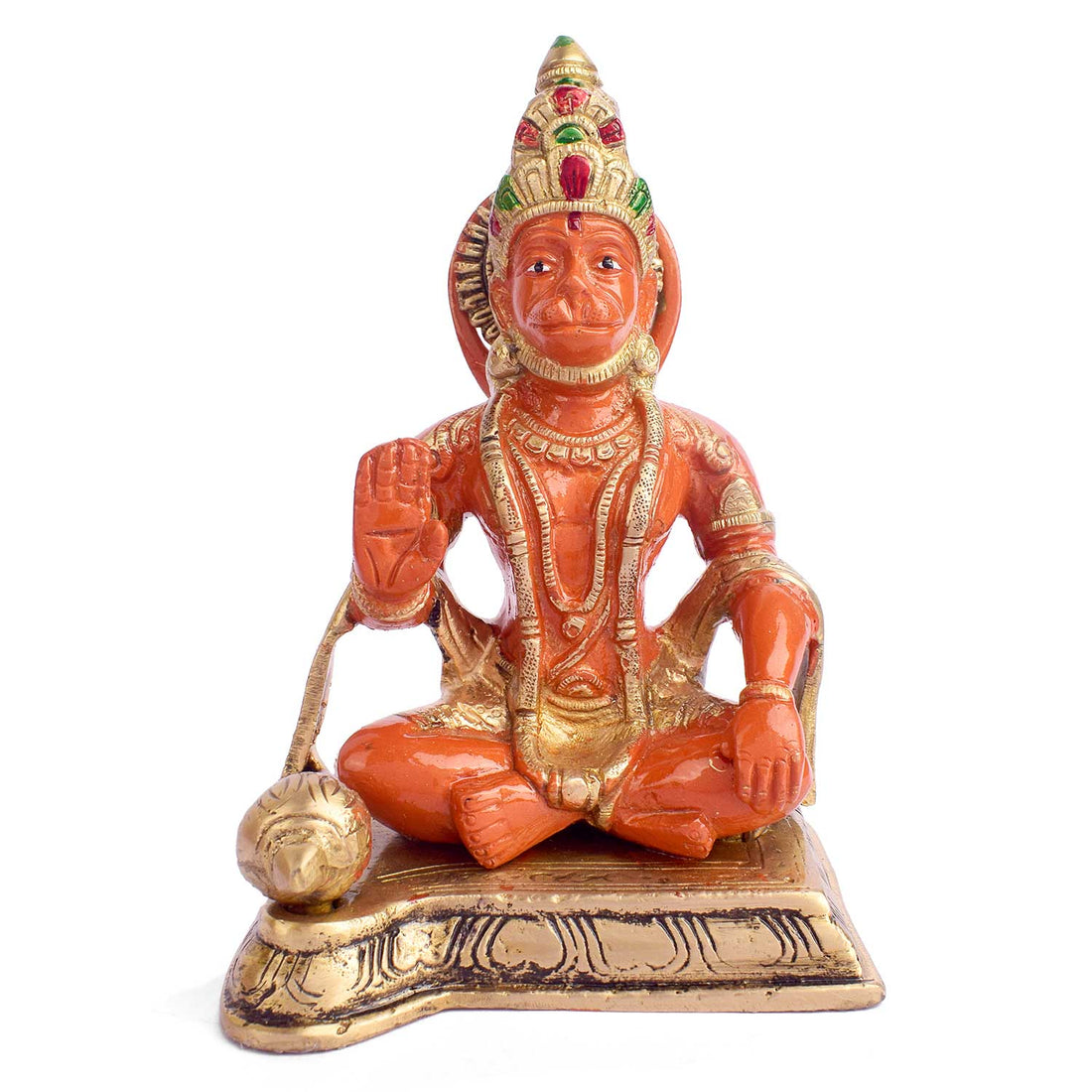 6.3 Inch Sitting Kesari Nandan Hanuman Brass Idol