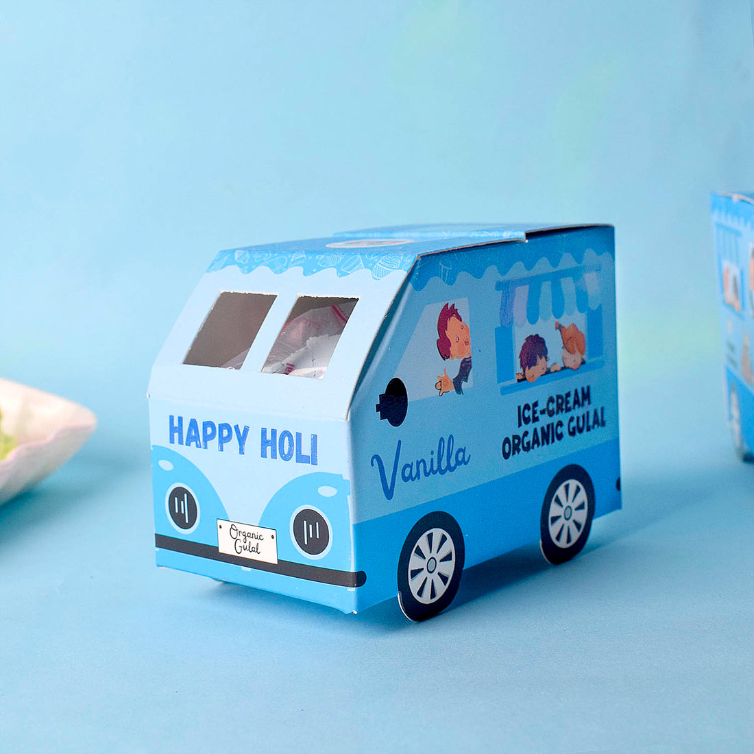 ICE-CREAME Organic Gulal Holi Colors Set of 10 with with Distinctive Car Box Packaging