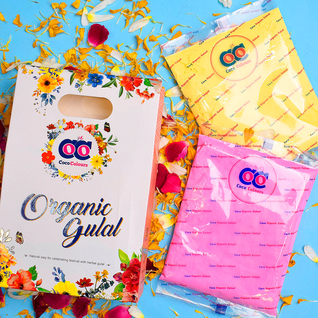 2 Pc Set of COCO Organic Gulal Holi Colors