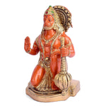 7.5 Inch Kesari Nandan Hanuman Ji Sitting Brass Murti