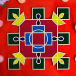 Wooden Wonders: 1 PCS Reusable MDF Square Design Rangoli Stencil Delights