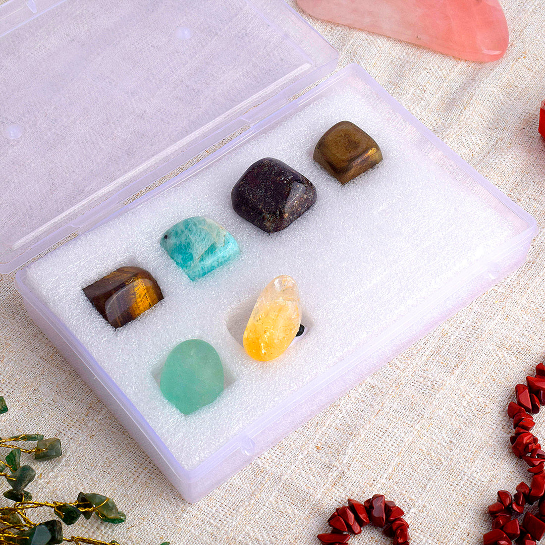 6 Wealth Tumble Stone Kit for Abundance, Luck & Prosperity