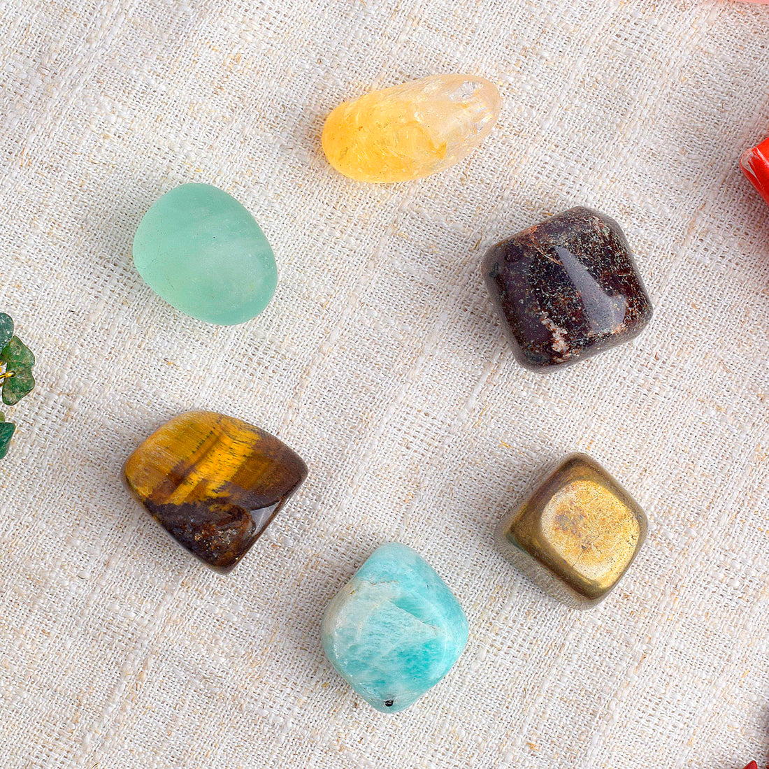 6 Wealth Tumble Stone Kit for Abundance, Luck & Prosperity