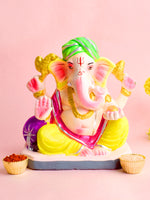 Colorful 6 Inch  Eco-Friendly Ganesha Idol in Padmasana Pose