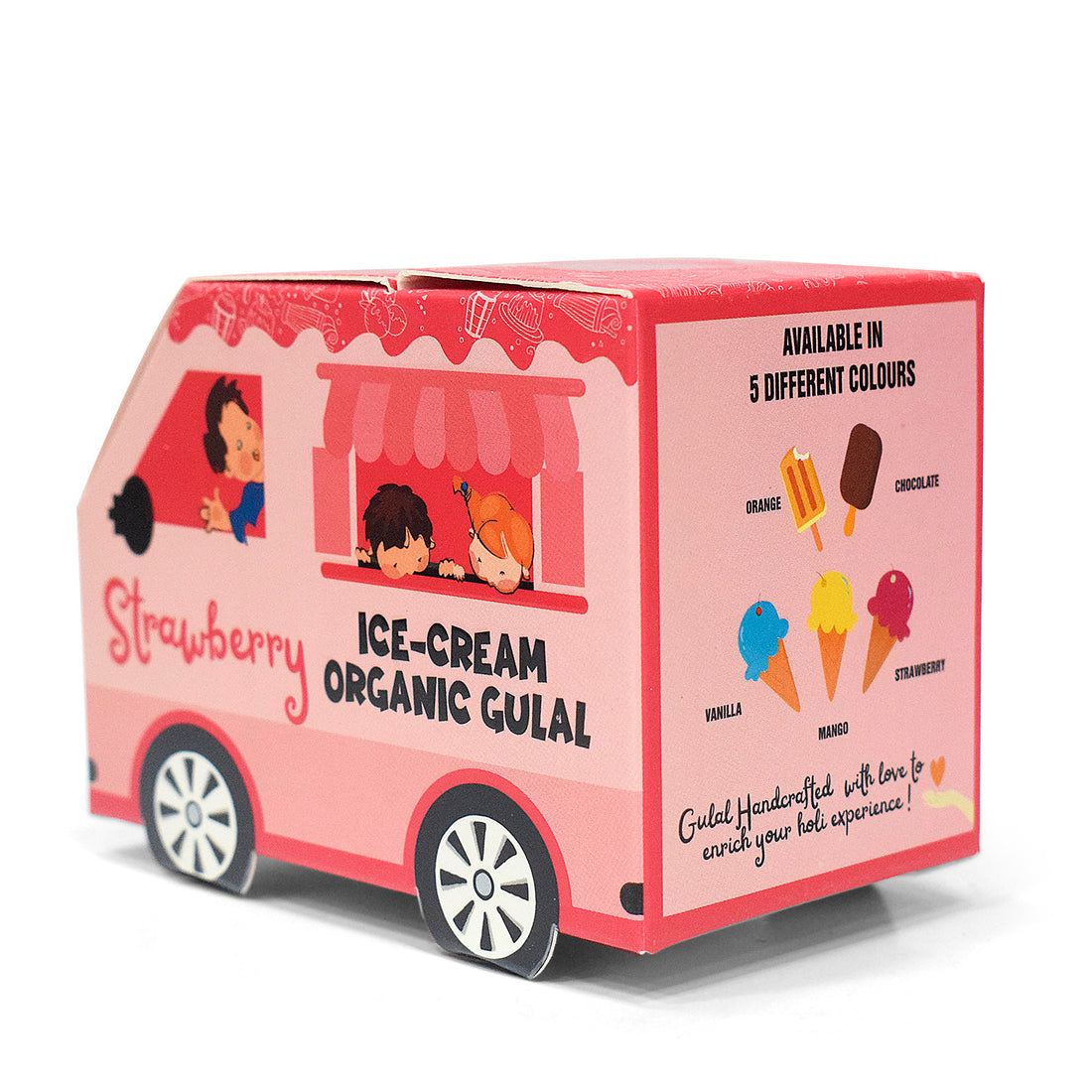 ICE-CREAME Organic Gulal Holi Colors Set of 10 with with Distinctive Car Box Packaging