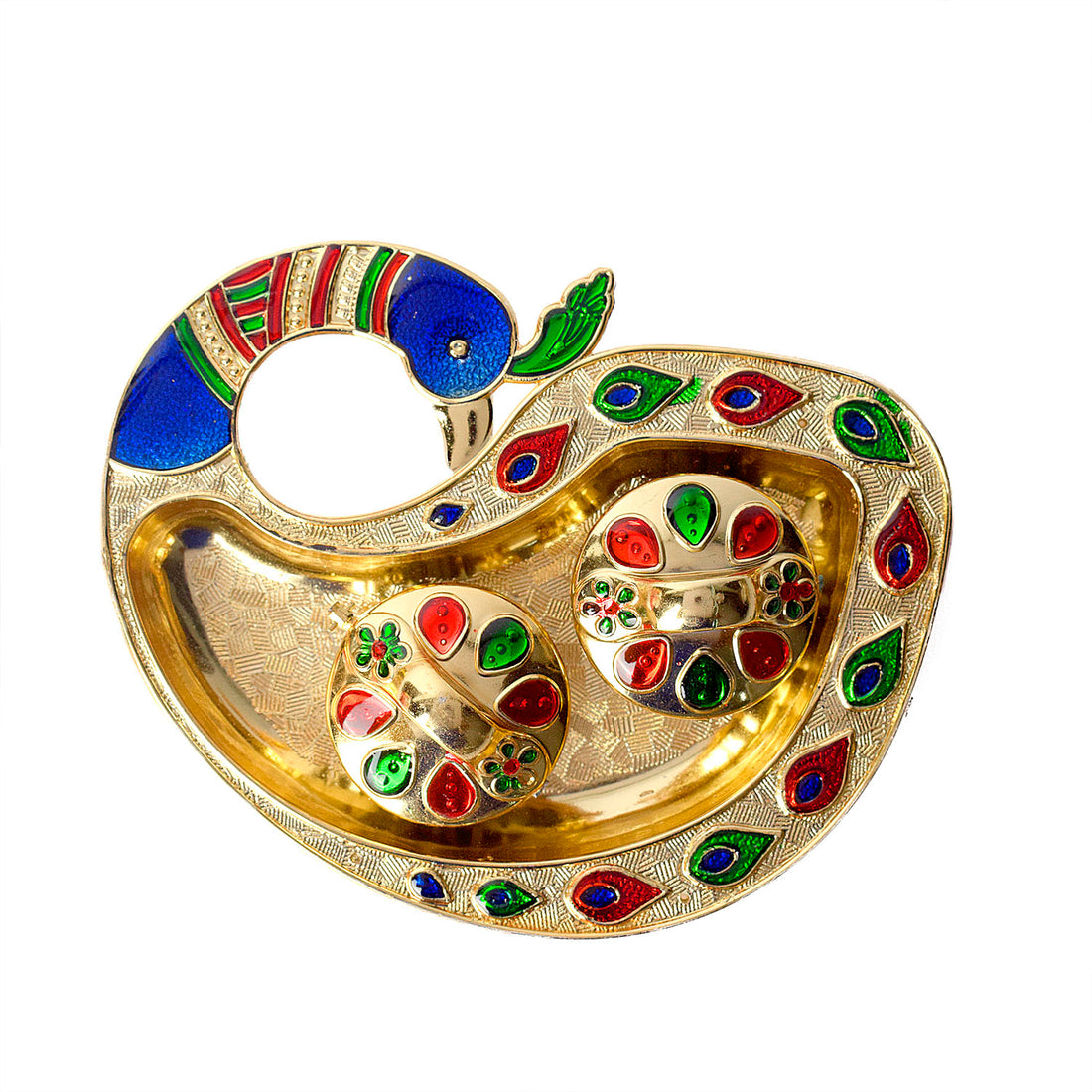 Peacock Design Kumkum Dispenser
