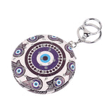 Cute Round Evil Eye Keychain with Foldable Mirror