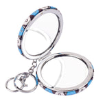 Stylish & Protective Round Evil Eye Keychain with Foldable Mirror