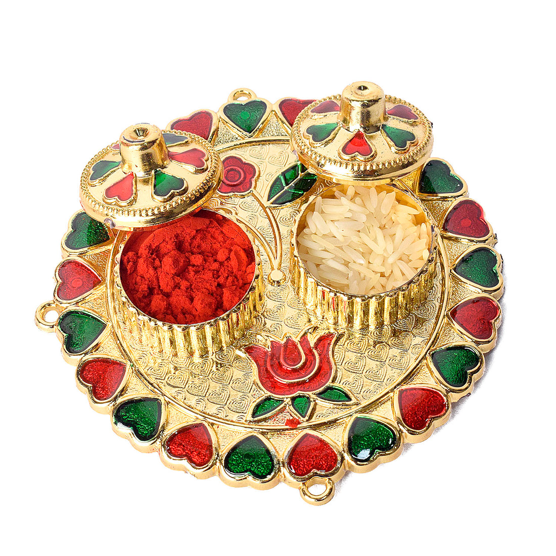 Circular Grace Artisan-Crafted Round Kumkum Holder