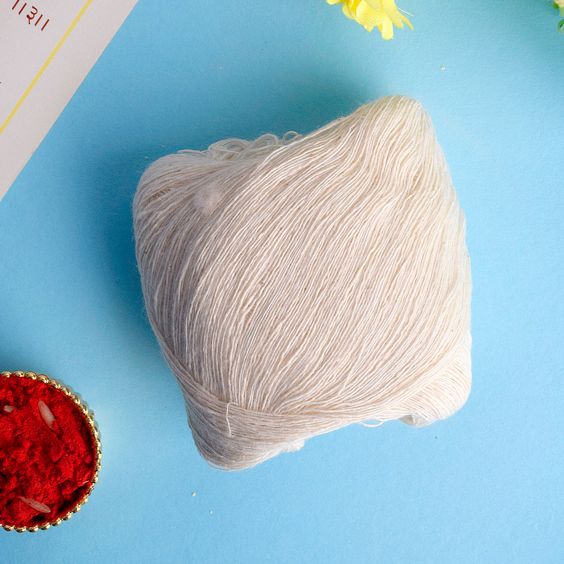 Kacha Sut (White Pure Cotton Thread) For Puja
