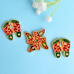 Radiant Charan Paduka and Swastik Diwali Stickers Set of 2
