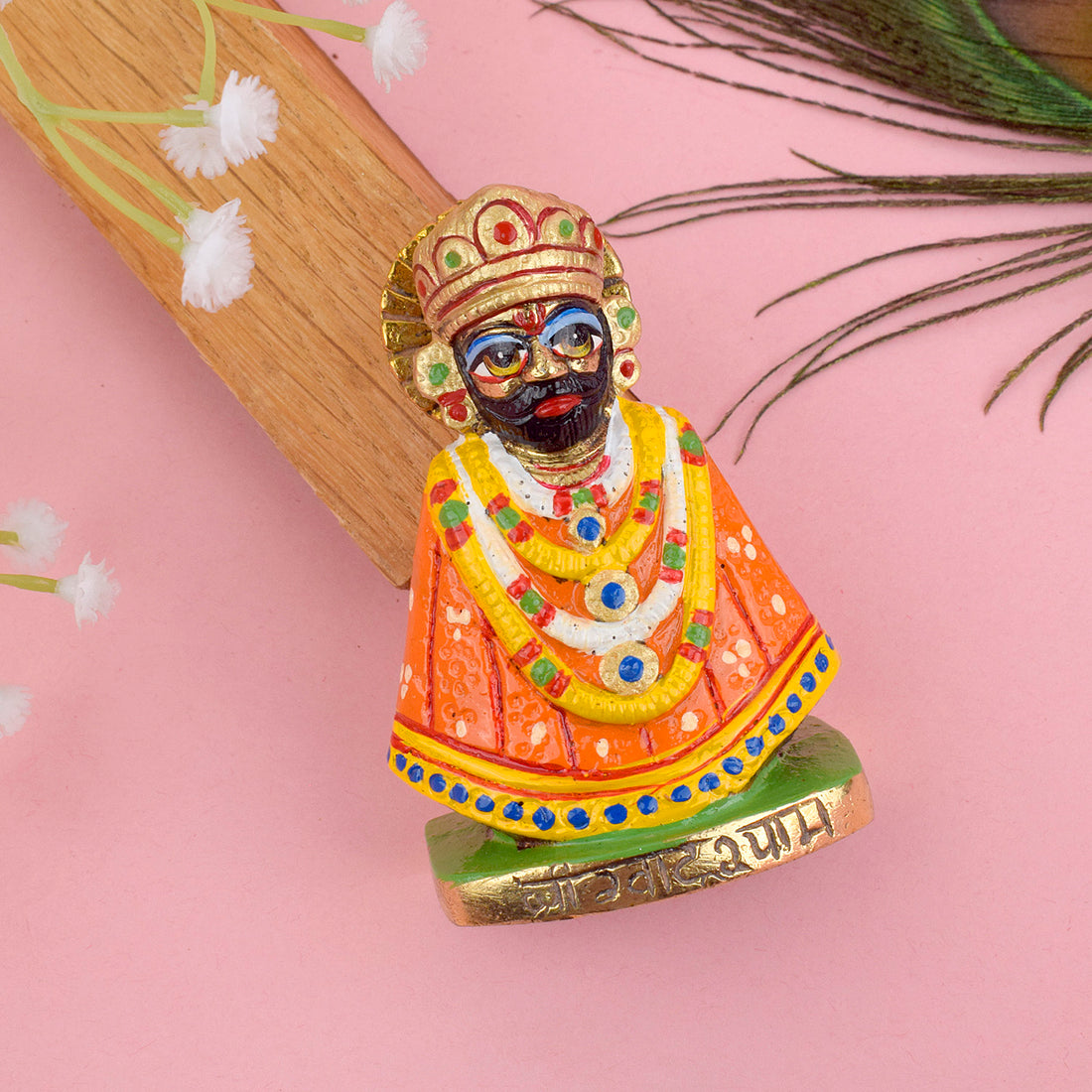 3.1 Inch Handcrafted Brass Khatu Shyam Ji Idol