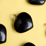 Natural Black Tourmaline Pendant Heart Shape Crystal Stone Pendant