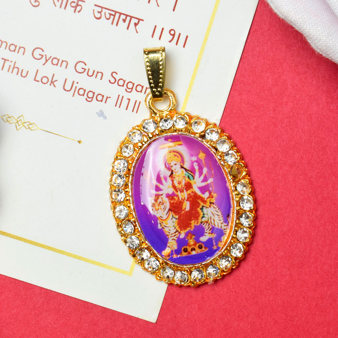 Divine Radiance: Mata Ji's Graceful Embrace Pendant
