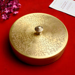 Brass Pooja Samagridaan (7 Containers) with Spoon Puja Organizer