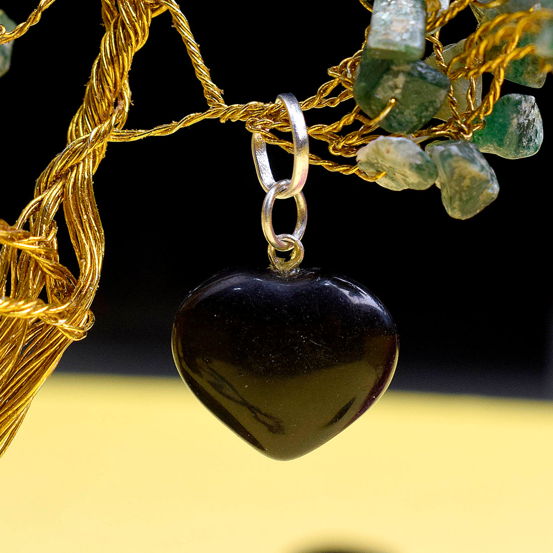 Natural Black Tourmaline Pendant Heart Shape Crystal Stone Pendant