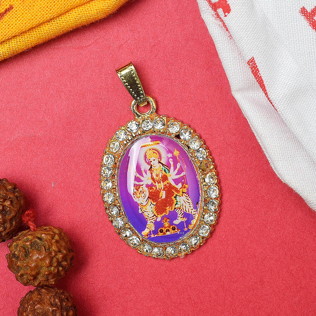 Divine Radiance: Mata Ji's Graceful Embrace Pendant