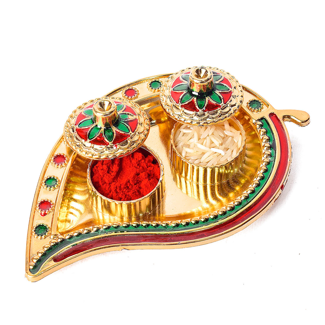 Leaf-Inspired Kumkum Holder with Precision