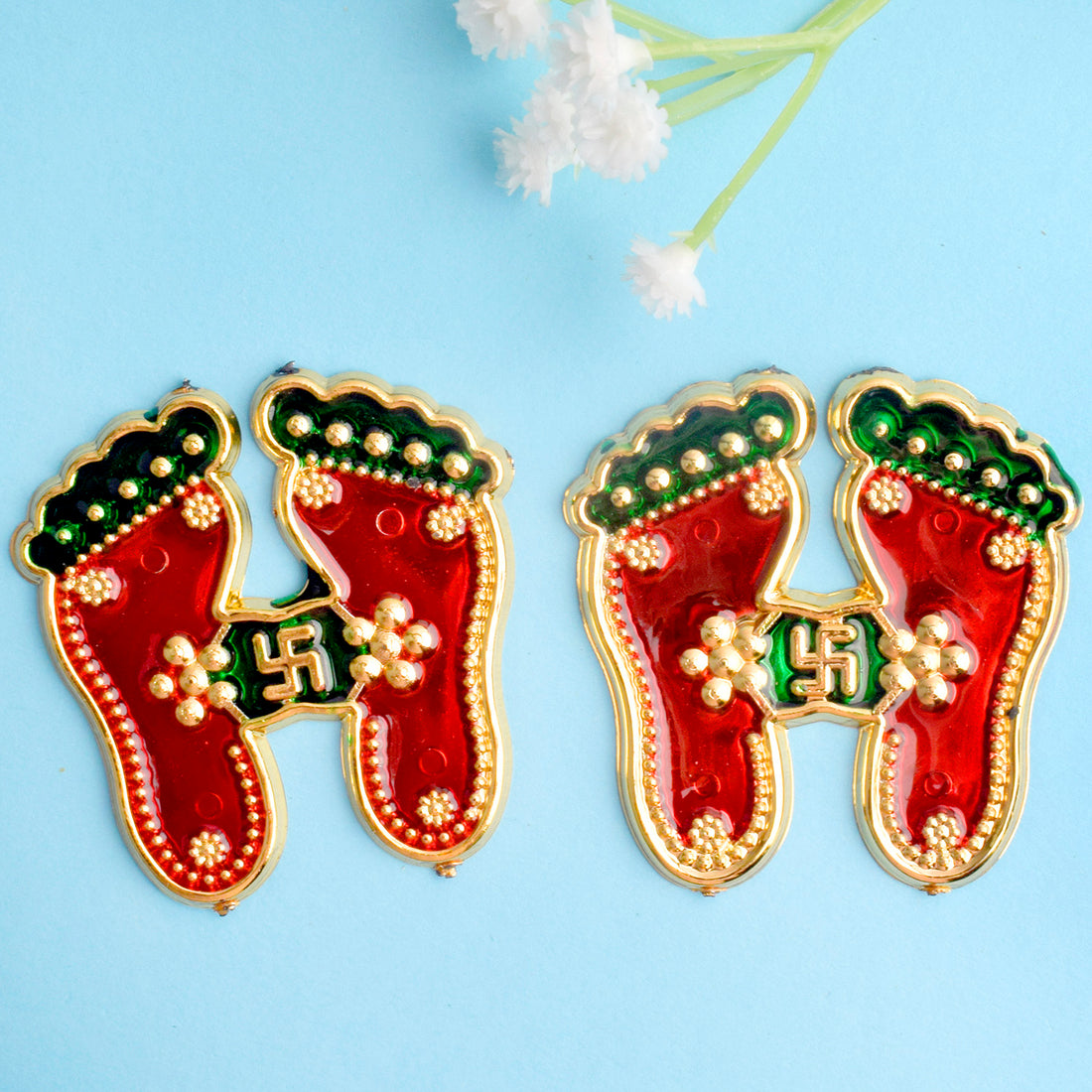 Premium Diwali Charan Paduka Stickers Set of 2