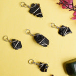 Black Tourmaline Wire Wrapped Crystal Stone Pendant