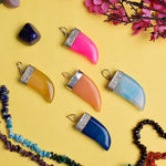 Natural Crystal Horn-Shaped Pendant
