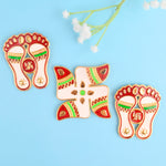 Luminous Joy Swastik and Charan Paduka Stickers Set of 3