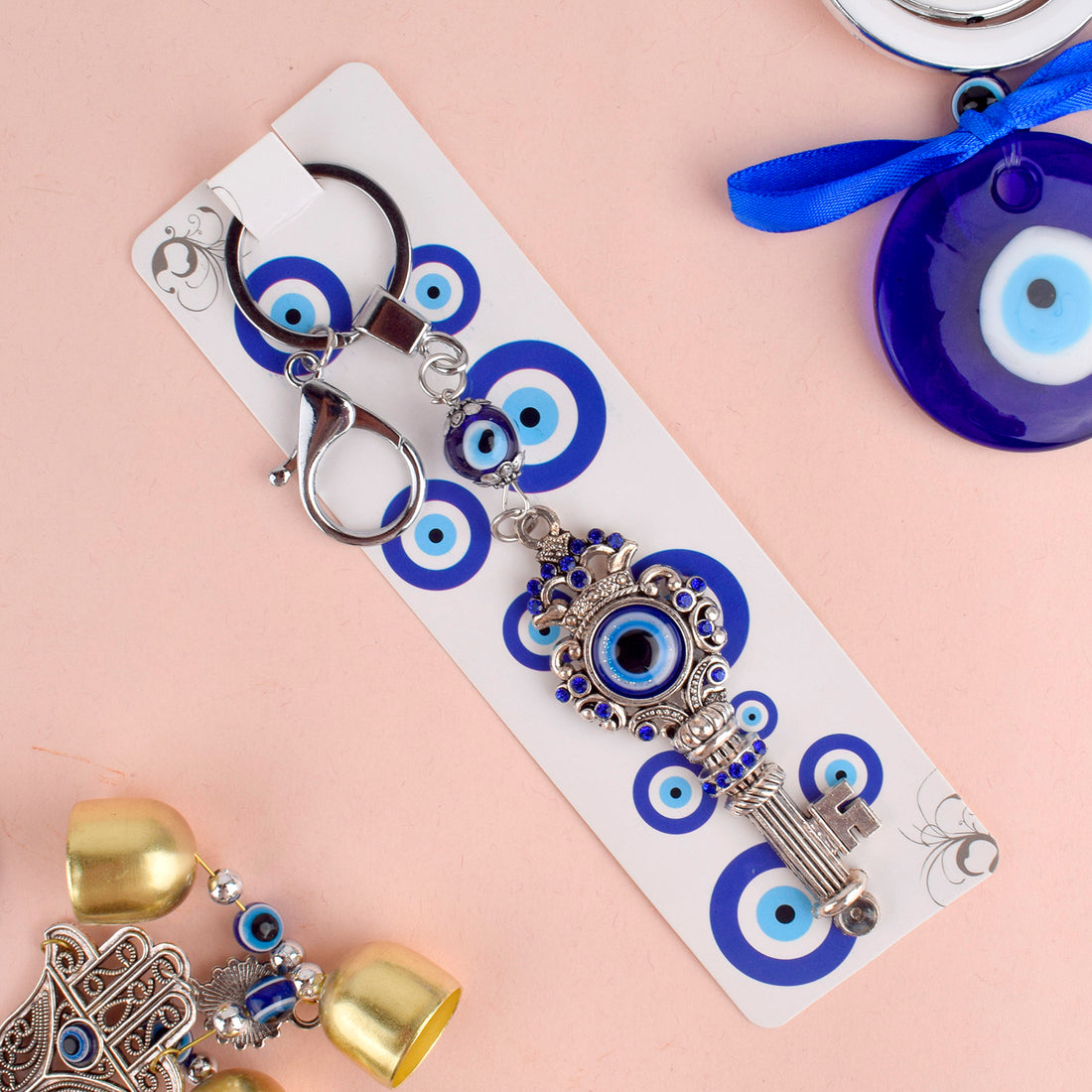 Lucky Evil Eye Open Door Key chain for Protection and Good Luck