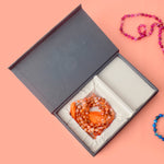 Premium Hakik Jap Mala Crystal Orange Canelian