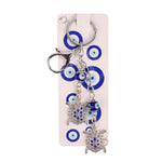 Evil Eye 2 Tier Turtle Metal Keychain - Feng Shui Good Luck Charm