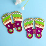 Diwali Laxmi Ji Charan Paduka Stickers Set of 2