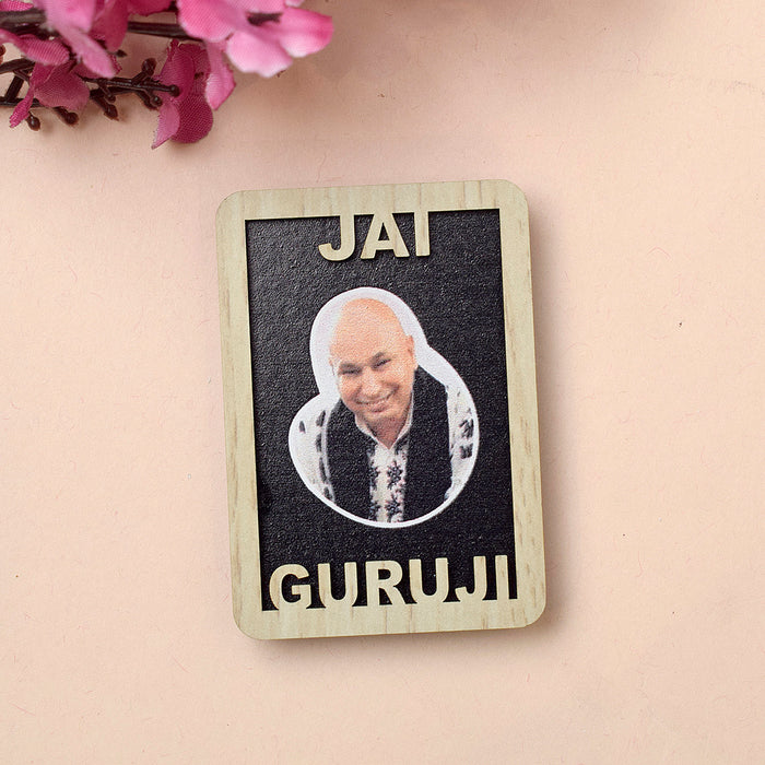 Guruji's Blessing: Vibrant Wooden Fridge Magnets for Multipurpose Home Decor
