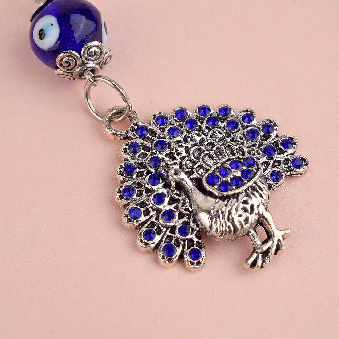 Aura Evil Eye Peacock Keychain – Good Luck & Protection