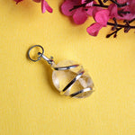 Clear Quartz Wire Wrapped Tumble Crystal Stone Pendant